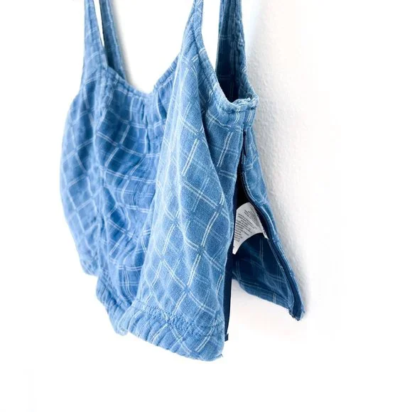 NWT anthropologie / pilcro cotton corset tank blue M - Picture 7 of 9